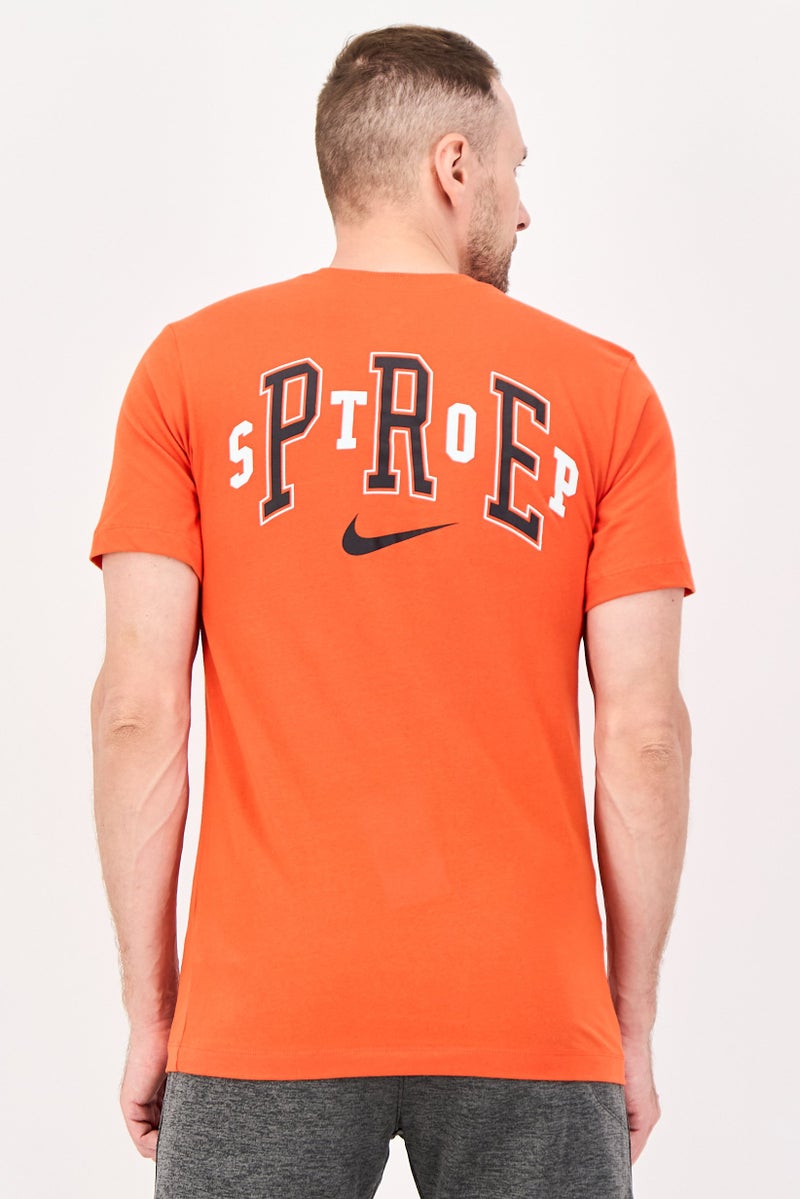 Nike Men Dri Fit Short Sleeve Running T-Shirt, Tomato Red - Image 3